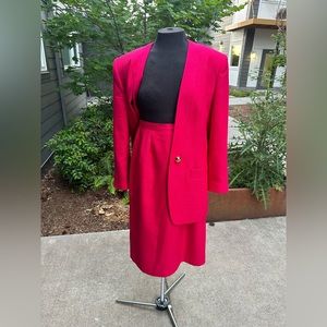 Kasper for ASL skirt suit size 10 set two pieces pink